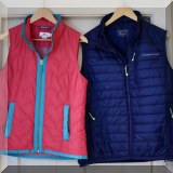 H03. Ladies' Vineyard Vines vests. Pink is size S and blue is size M. 